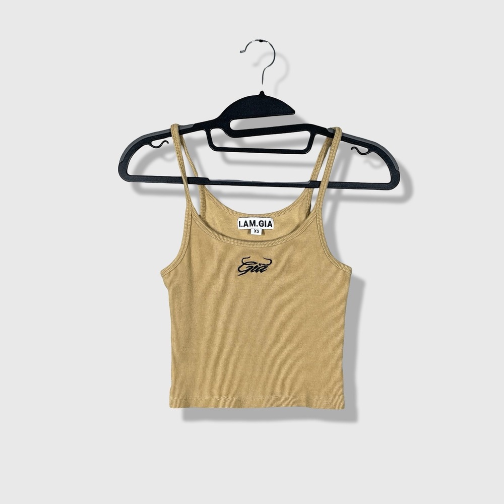 I.AM.GIA Tank Top Womens XS Tan Streetwear Y2K Gorpcore Indie Retro 90s